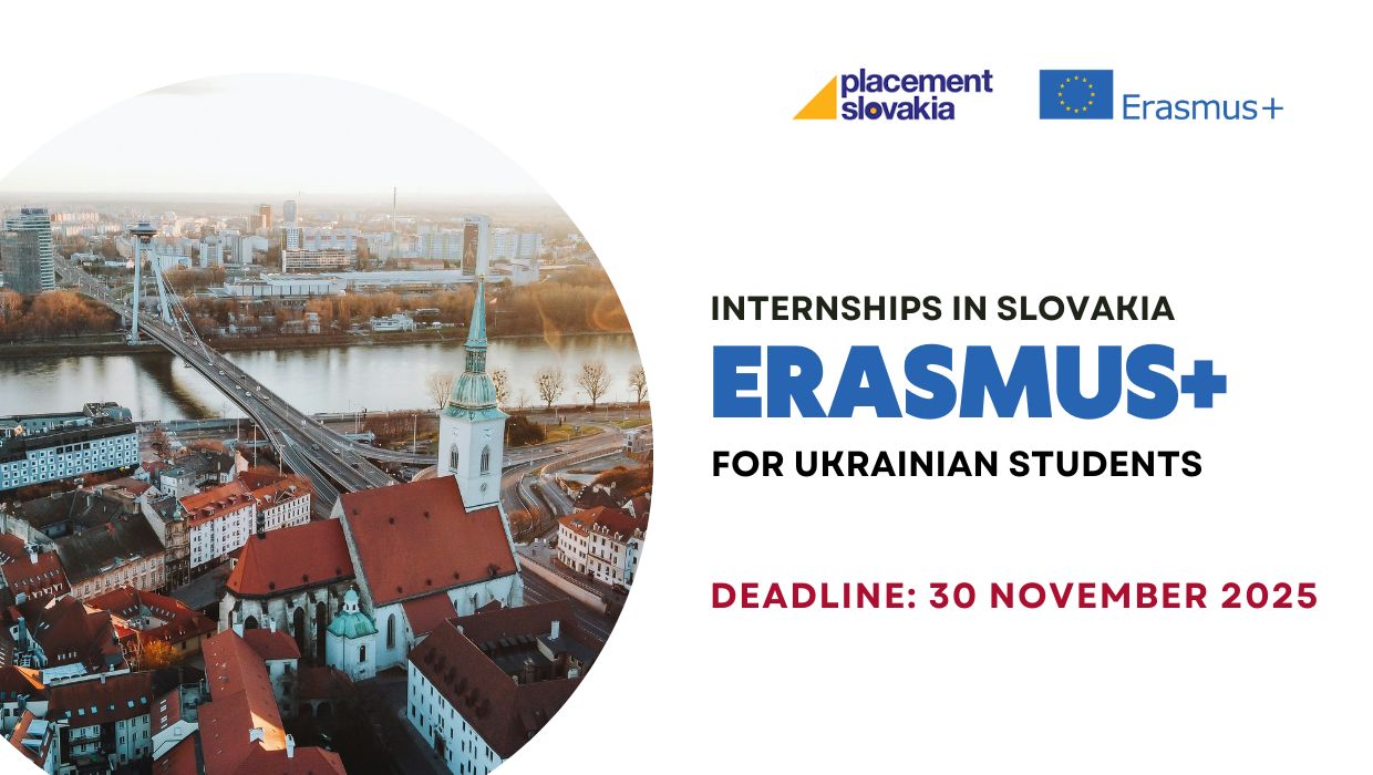 Оплачуване стажування у Словаччині в рамках програми Erasmus+ для українських студентів!