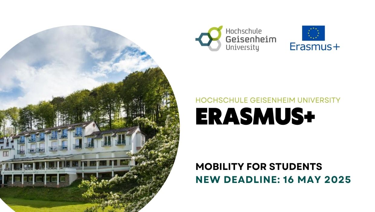 Відкрито конкурс ERASMUS+ в Університеті м. Ґайзенгайм (Німеччина) на повний академічний рік 2025/26